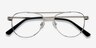 Tasker Silver MetalEyeglass Frames from EyeBuyDirect, Closed View