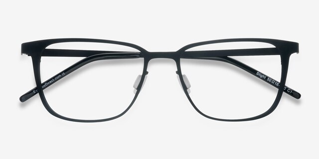 Slight Matte Black MetalEyeglass Frames from EyeBuyDirect, Closed View