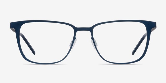Slight Matte Navy MetalEyeglass Frames from EyeBuyDirect, Front View