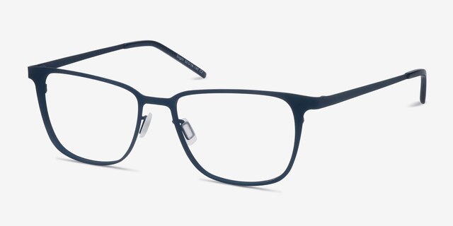 Slight Matte Navy MetalEyeglass Frames from EyeBuyDirect, Angle View