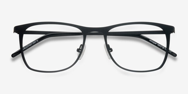 Whisper Matte Black MetalEyeglass Frames from EyeBuyDirect, Closed View