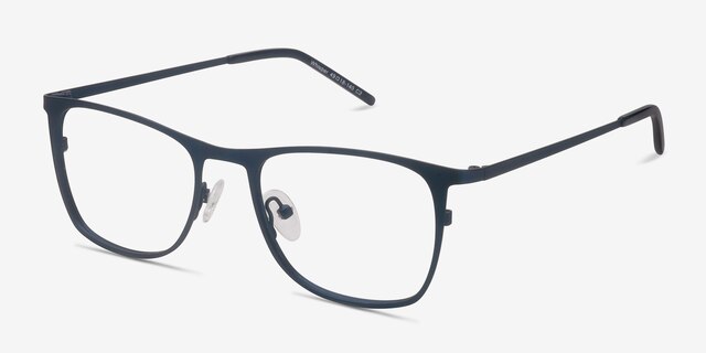 Whisper Matte Navy MetalEyeglass Frames from EyeBuyDirect, Angle View