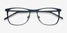 Whisper Matte Navy MetalEyeglass Frames from EyeBuyDirect, Closed View