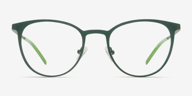 Reunion Matte Green MetalEyeglass Frames from EyeBuyDirect, Front View