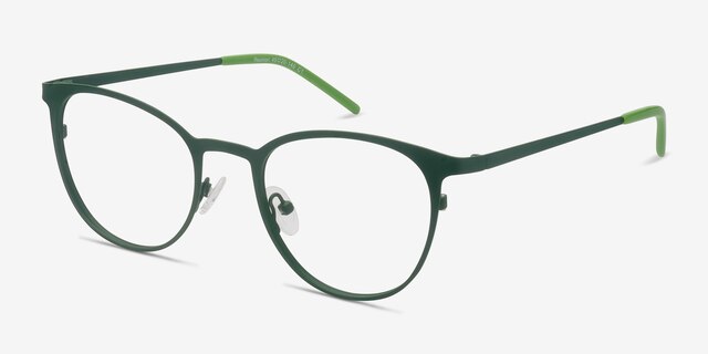 Reunion Matte Green MetalEyeglass Frames from EyeBuyDirect, Angle View