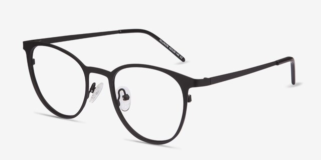 Reunion Matte Black MetalEyeglass Frames from EyeBuyDirect, Angle View