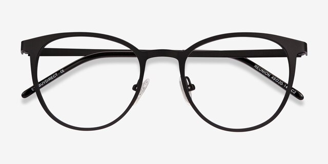Reunion Matte Black MetalEyeglass Frames from EyeBuyDirect, Closed View