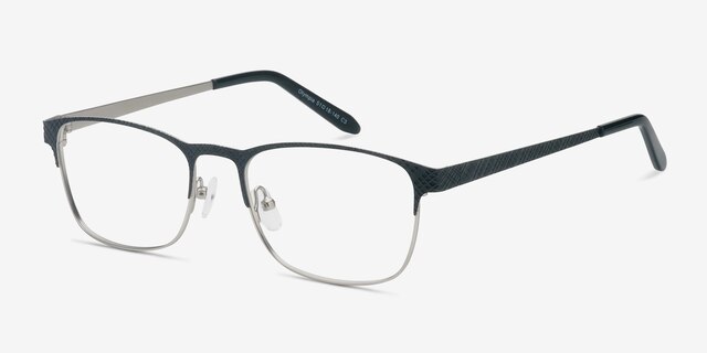Olympia Black Silver MétalMontures de lunettes de vue d'EyeBuyDirect, Vue d'Angle