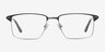 Absolute Black Gunmetal MetalEyeglass Frames from EyeBuyDirect, Front View