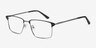 Absolute Black Gunmetal MetalEyeglass Frames from EyeBuyDirect, Angle View