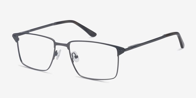 Absolute Gunmetal MetalEyeglass Frames from EyeBuyDirect, Angle View