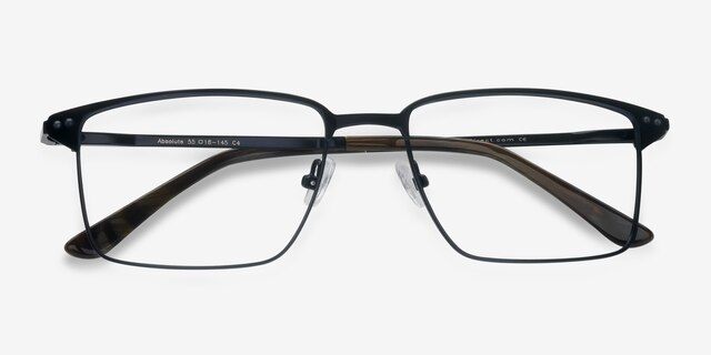 Absolute Navy MetalEyeglass Frames from EyeBuyDirect, Closed View