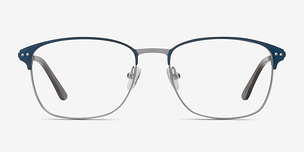 Arcadian Navy Silver Metal Eyeglass Frames