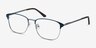 Arcadian Navy Silver MetalEyeglass Frames from EyeBuyDirect, Angle View