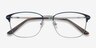 Arcadian Navy Silver MetalEyeglass Frames from EyeBuyDirect, Closed View