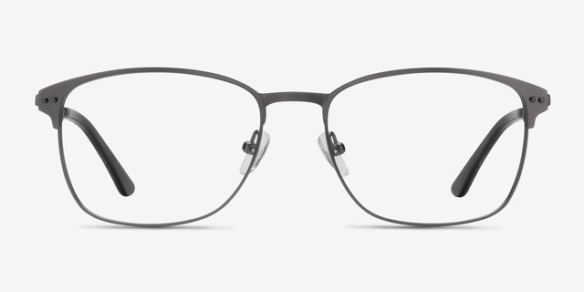 Arcadian Gunmetal MétalMontures de lunettes de vue d'EyeBuyDirect, Vue de Face