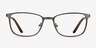 Lines Gunmetal MetalEyeglass Frames from EyeBuyDirect, Front View