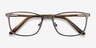 Lines Gunmetal MetalEyeglass Frames from EyeBuyDirect, Closed View