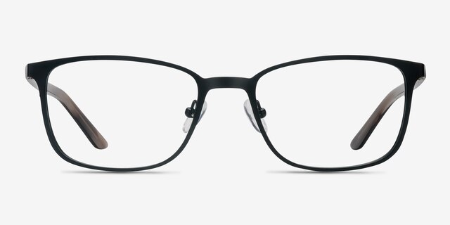 Lines Black MetalEyeglass Frames from EyeBuyDirect, Front View