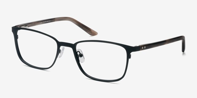 Lines Black MetalEyeglass Frames from EyeBuyDirect, Angle View