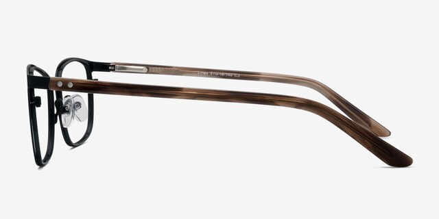 Lines Black MetalEyeglass Frames from EyeBuyDirect, Side View