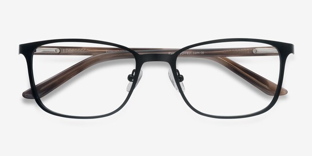 Lines Black MetalEyeglass Frames from EyeBuyDirect, Closed View