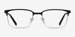 Manchester Black Silver MetalEyeglass Frames from EyeBuyDirect, Front View