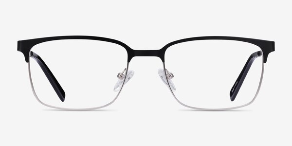 Manchester Black Silver Métal Montures de lunettes de vue