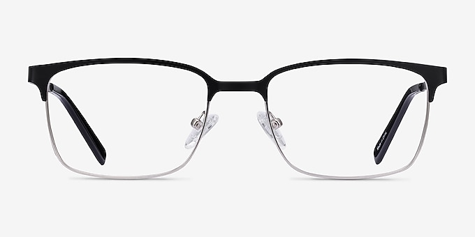 Manchester Black Silver Metal Eyeglass Frames