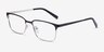 Manchester Black Silver MétalMontures de lunettes de vue d'EyeBuyDirect, Vue d'Angle
