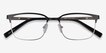 Manchester Black Silver MetalEyeglass Frames from EyeBuyDirect, Closed View