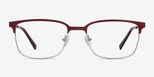 Manchester Burgundy MetalEyeglass Frames from EyeBuyDirect, Front View