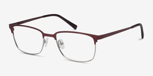 Manchester Burgundy MetalEyeglass Frames from EyeBuyDirect, Angle View