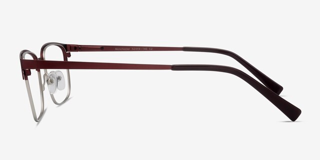 Manchester Burgundy MetalEyeglass Frames from EyeBuyDirect, Side View