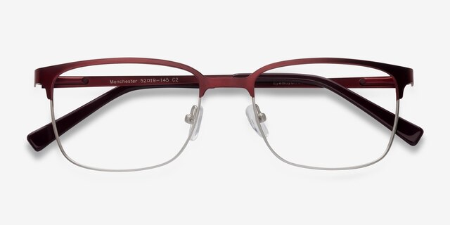 Manchester Burgundy MetalEyeglass Frames from EyeBuyDirect, Closed View