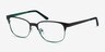 Baker Street Brown Green MétalMontures de lunettes de vue d'EyeBuyDirect, Vue d'Angle