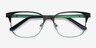 Baker Street Brown Green MétalMontures de lunettes de vue d'EyeBuyDirect, Vue Rapprochée