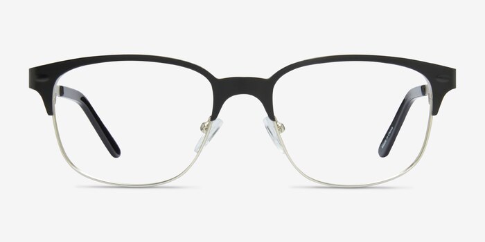 Baker Street Black Silver Métal Montures de lunettes de vue d'EyeBuyDirect