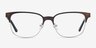 Baker Street Brown Silver MétalMontures de lunettes de vue d'EyeBuyDirect, Vue de Face