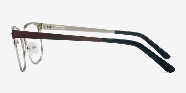 Baker Street Brown Silver MétalMontures de lunettes de vue d'EyeBuyDirect, Vue de Côté