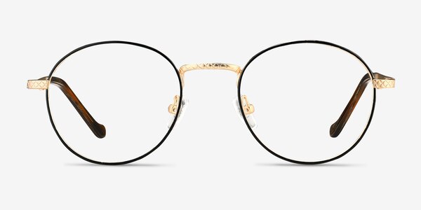 Mingus Black Golden Metal Eyeglass Frames