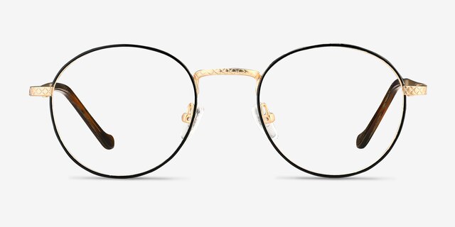 Mingus Black Golden MétalMontures de lunettes de vue d'EyeBuyDirect, Vue de Face