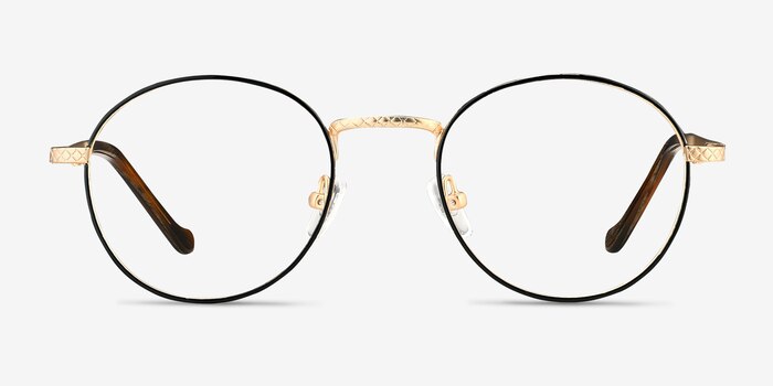 Mingus Black Golden Metal Eyeglass Frames from EyeBuyDirect