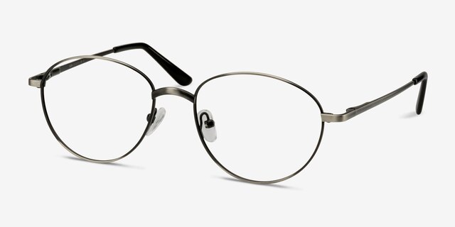 Nara Gunmetal MetalEyeglass Frames from EyeBuyDirect, Angle View
