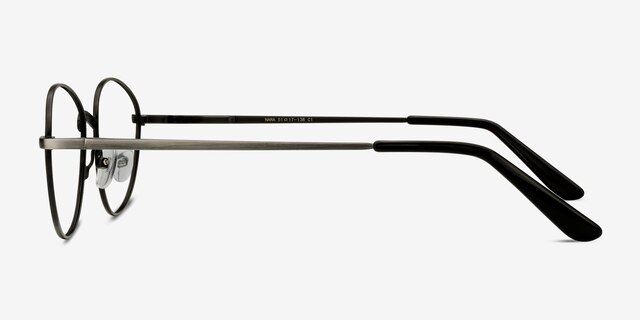 Nara Gunmetal MetalEyeglass Frames from EyeBuyDirect, Side View