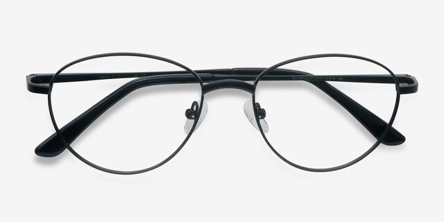 Nara Black MetalEyeglass Frames from EyeBuyDirect, Closed View