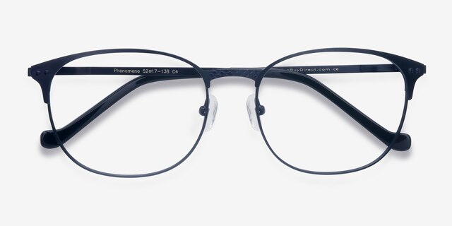 Phenomena Navy MetalEyeglass Frames from EyeBuyDirect, Closed View