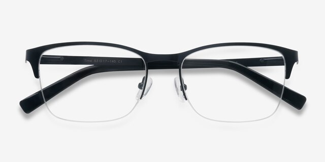 Time Navy MetalEyeglass Frames from EyeBuyDirect, Closed View