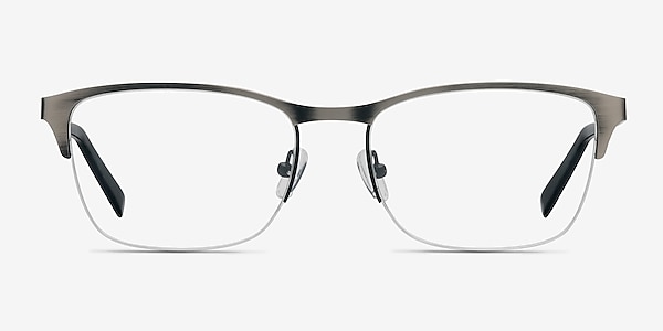 Time Matte Silver Metal Eyeglass Frames
