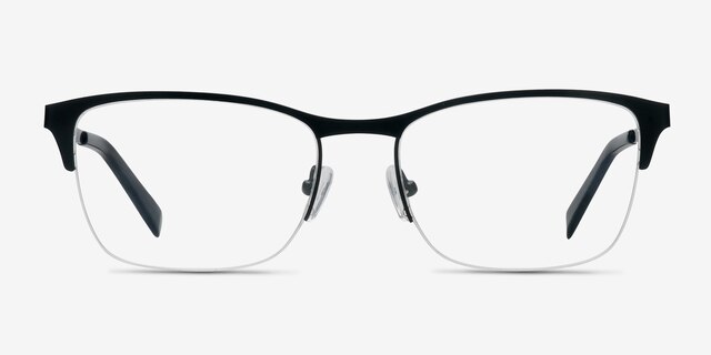Time Black MetalEyeglass Frames from EyeBuyDirect, Front View
